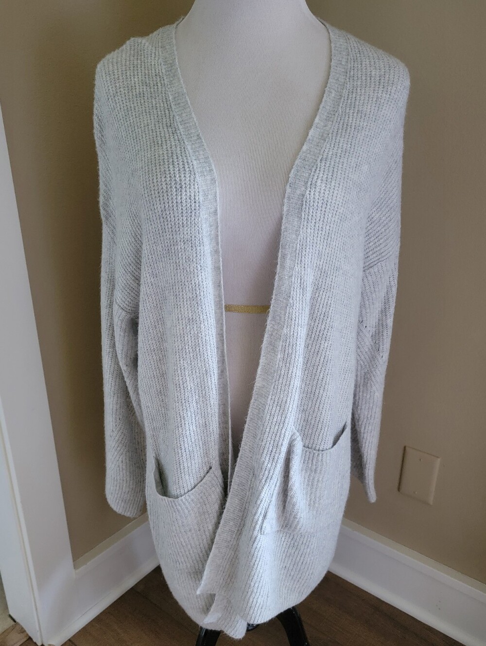 Sz. XS/S American Eagle Light Gray Open-Front Women's Cardigan Sweater
